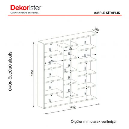 Dekorister - Turkish Furniture Manufacturer - Home Furniture Producer Companies From Turkey - Ample Bookcase White-Red
