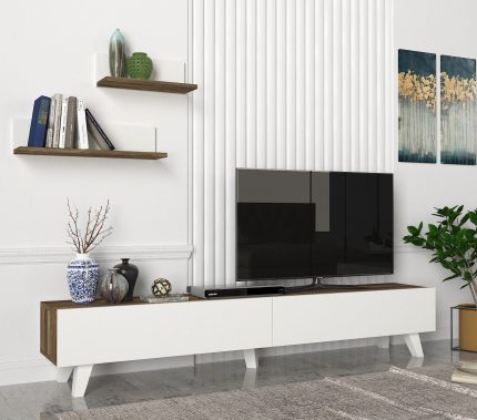 Dekorister - Turkish Furniture Manufacturer - Home Furniture Producer Companies From Turkey - Amerika Tv Unit White-Walnut