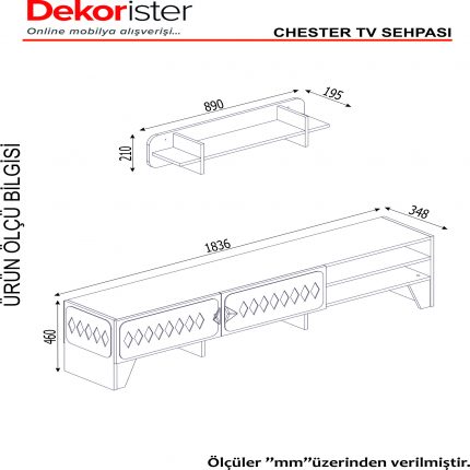 Dekorister - Turkish Furniture Manufacturer - Home Furniture Producer Companies From Turkey - Chester Tv Unit Walnut-Anthracite